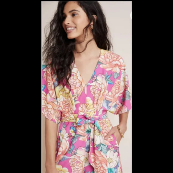 Farm Rio Floral Wide-Leg Jumpsuit - Picture 5 of 6